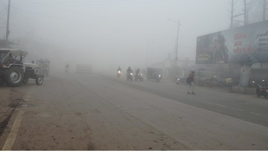 भोपाल-इंदौर समेत MP में ठंड बढ़ी, कोहरे से सड़क, रेल और हवाई यातायात प्रभावित