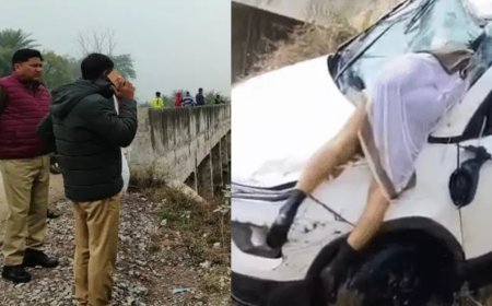 तेज रफ्तार कार नहर में गिरी