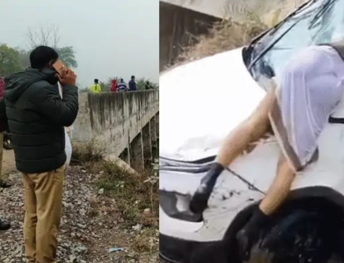 तेज रफ्तार कार नहर में गिरी