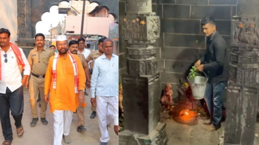 महाशिवरात्रि पर मंदिर दर्शन के बाद गौमूत्र छिड़कने से विवाद, अब्दुल सत्तार को लेकर गरमाई राजनीति